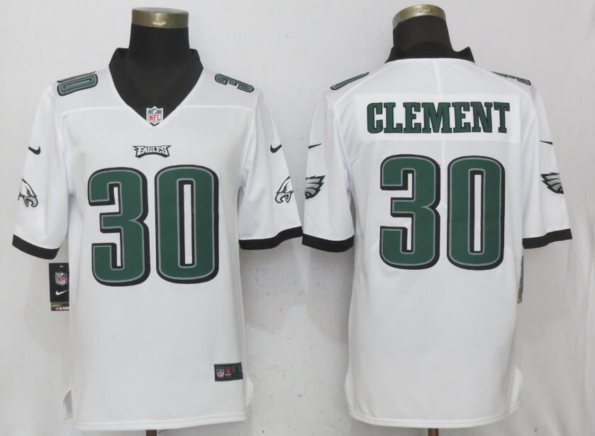 Men Philadelphia Eagles 30 Clement White Vapor Untouchable Limited Nike NFL Jerseys
